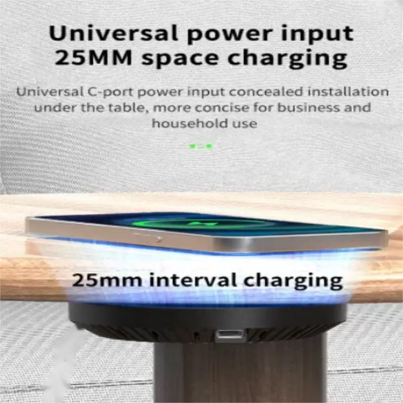 Invisible Wireless Charger 30mm Under Table Charger Furniture Desk Wireless Charging Station for Samsung iPhone 14/13/12/11/X/8