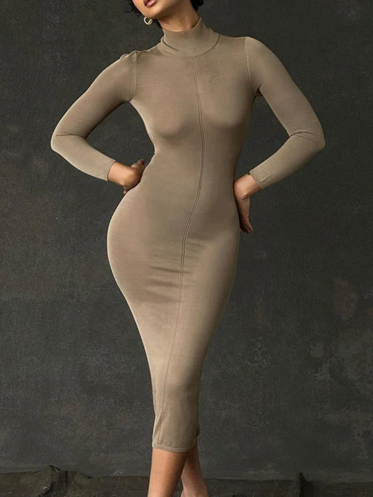 LangMao полиэстер сексуальное платье midi