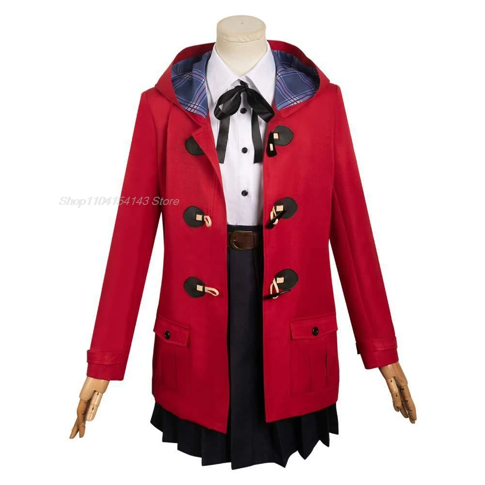 В наличии Nina Iseri Косплей Костюм Красное Пальто Девушки Band Cry Gaaruzu Bando Kurai Полный