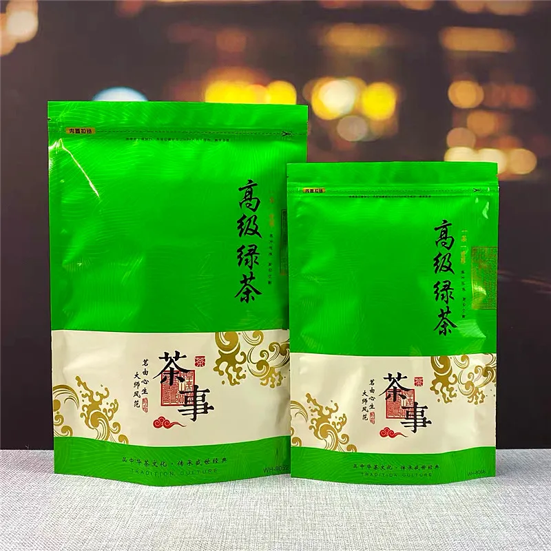 

250g/500g Chinese Longjing Tea Pot Zipper Bags YunWu Biluochun Green Tea Recyclable Sealing No Packing Bag