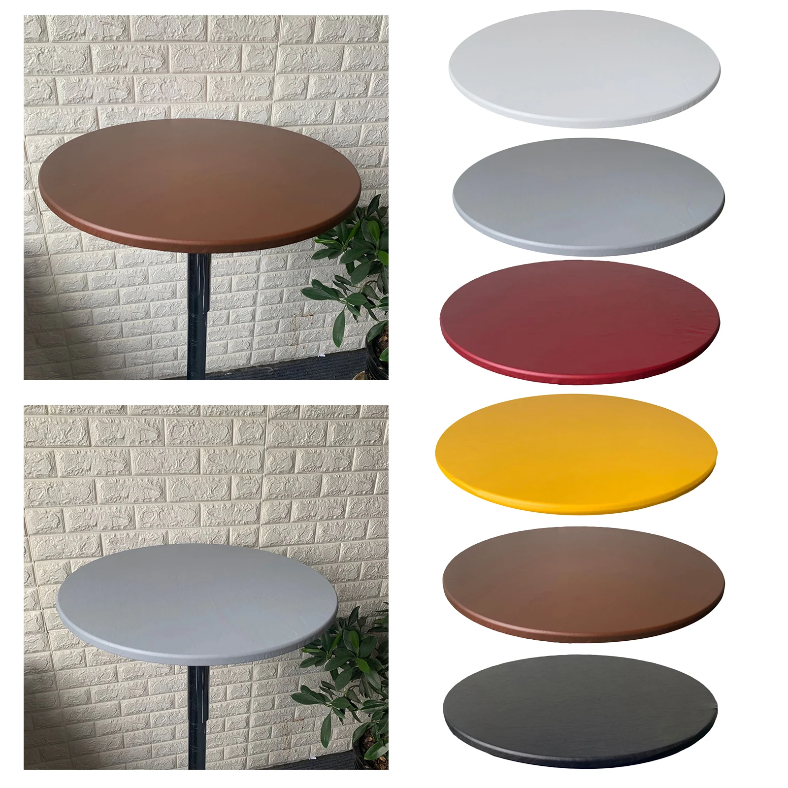 Waterproof High Elasticity Round Removable Washable Living Room Table Decoration White Tablecloth Serape