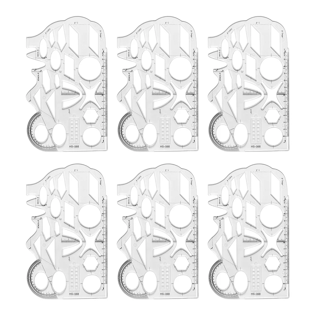 

6pcs Transparent Rulers Drawing Rulers Measuring Tools Plastic Ruler Students Accessory