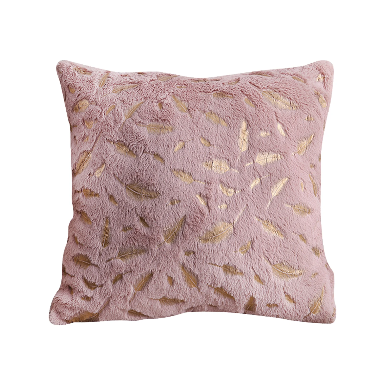 

2pcs Cushion Cover Washable Sofa Bedroom Soft Home Decor Living Room Chair Square Office Bronzing Feather Double Sided With Zip