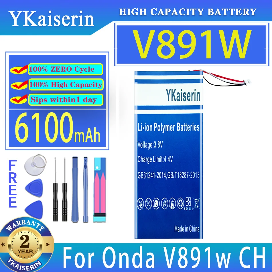 

YKaiserin 6100mAh Replacement Battery For Onda V891W CH (Model OI104) 5 lines Tablet Batteries