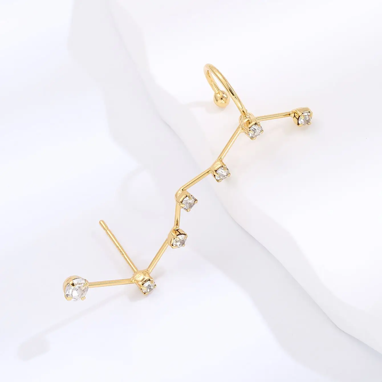 

New Fashion Seven Dipper Ear clip The Big Dipper Design Pendant Stud Earrings Single for ladies special gift