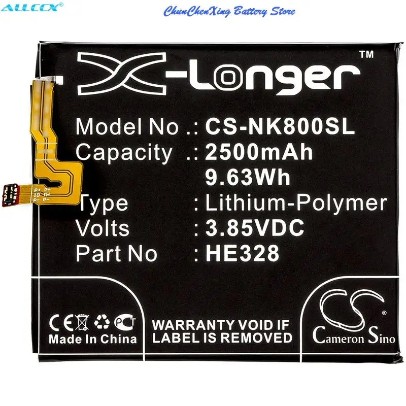 Аккумулятор Cameron Sino 2500 мАч HE328 для Nokia 8 Global Dual SIM TD-LTE