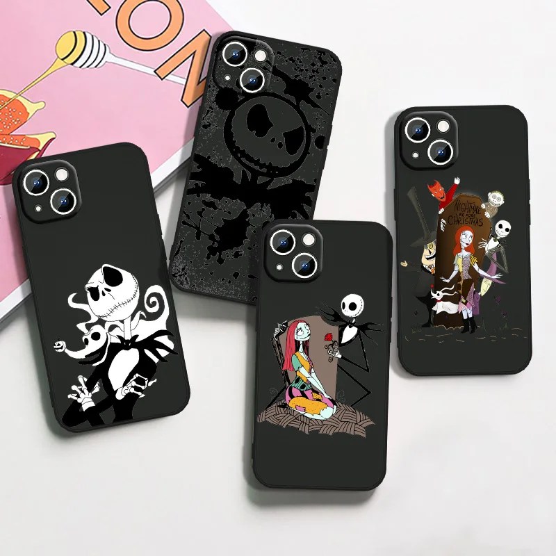 

The Nightmare Before Christmas Phone Case For Apple iPhone 14 13 12 11 mini XS XR X Pro Max 8 7 6S 6 5S 5 Plus Black Cover