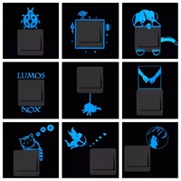 new pure blue light noctilucent star animal paste glow in the dark switch paste wall stickers childrens room living room decora
