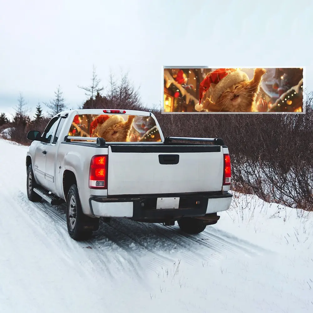 Танцующее Рождество животное кошка автомобиль наклейка на заднее лобовое стекло