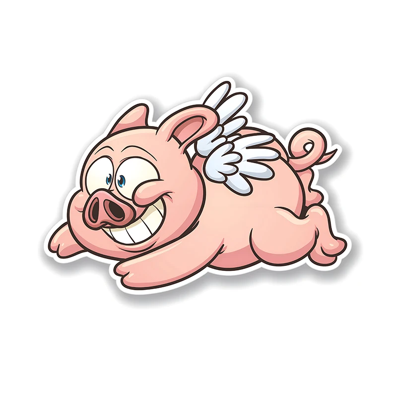 

Летающая Свинья С Крыльями, Автомобильные Наклейки, Водонепроницаемые Наклейки Из ПВХ Для Мотоцикла