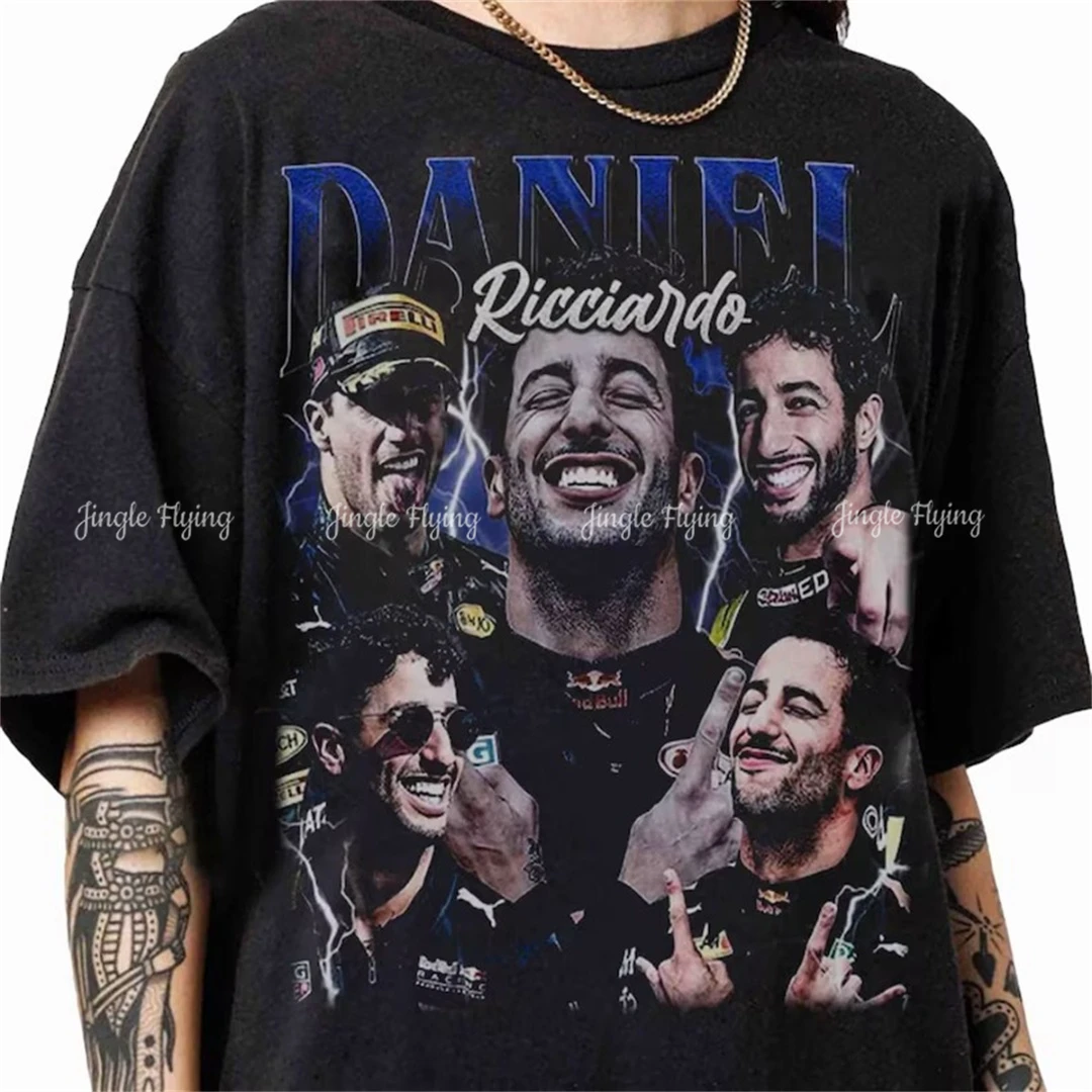 Рубашки Рикардо в винтажном графическом стиле 90-х годов Классическая гоночная