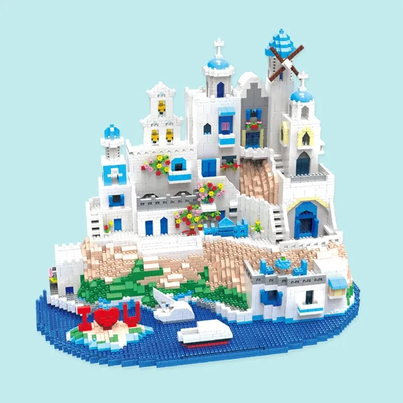 

Кубики Эгейского моря, игрушки, креативный парк, улица, вид, мини-бриллианты, Коллекция строительных блоков, подарок на День святого Валентина для нее и ему, без коробки