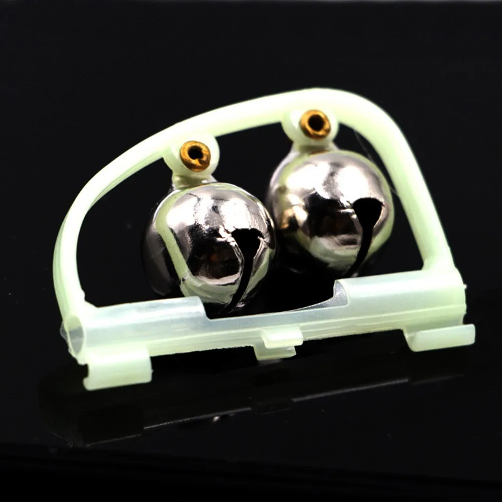 

Metal+Plastic Alarm Bells On Night Fishing Rod Bite Clip Green Luminous