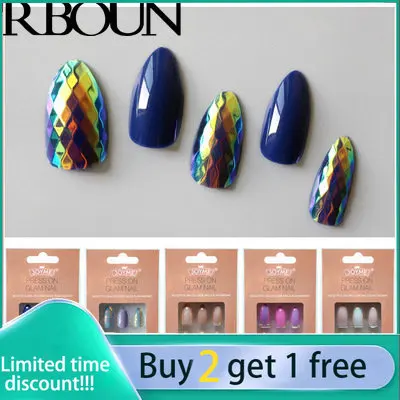 

Искусственные накладные ногти, накладные ногти с клеем в гробе, яркий дисплей, полное покрытие, искусственные Короткие квадратные поцелуи