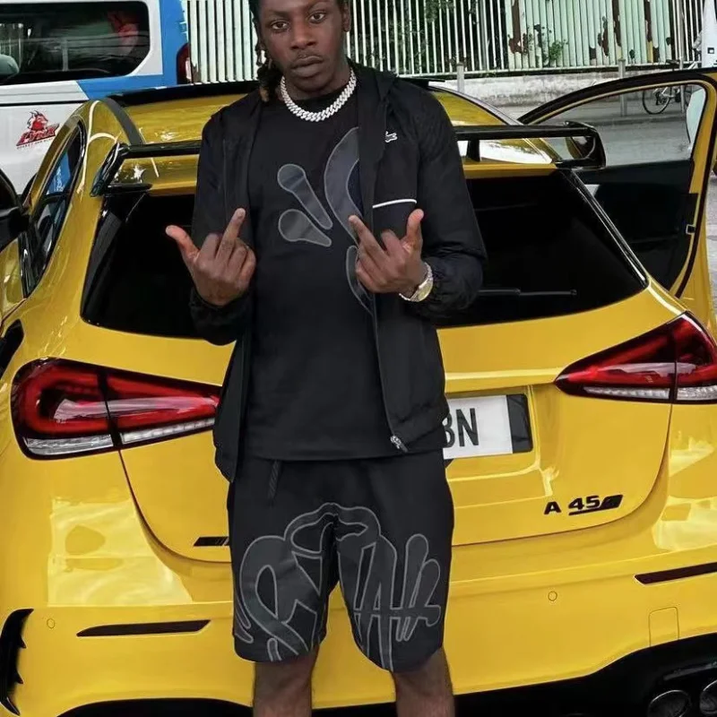 Cotton Short Sleeved Shorts Suit Men Women American Tide Ins Summer Casual Sports Two Piece Y2k Street Style Handsome Versatile