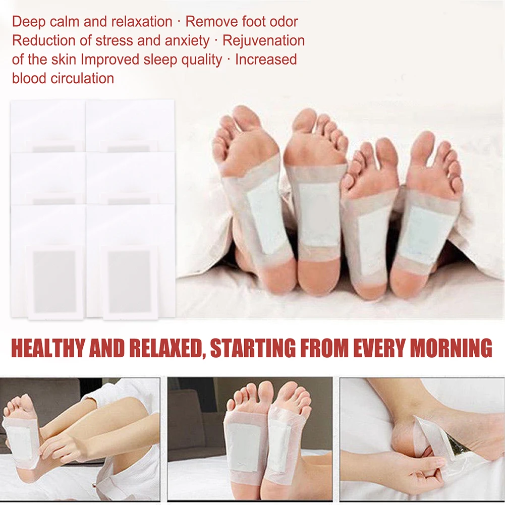 

10PCS Detox Foot Patches Pads Natural Bamboo Vinegar Ginger Stress Relief Feet Body Toxins Cleansing Herbal Adhesive Pads