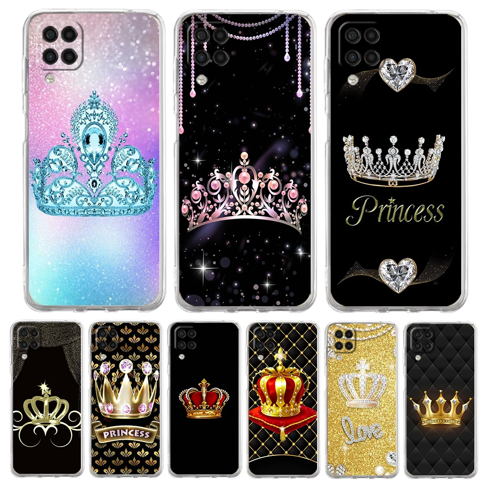 

Diamond Crown Case for Samsung Galaxy A13 A22 A32 A52 A72 A51 A71 A11 A31 A41 A33 A53 A73 5G Transparent Silicone Shell Capa Bag