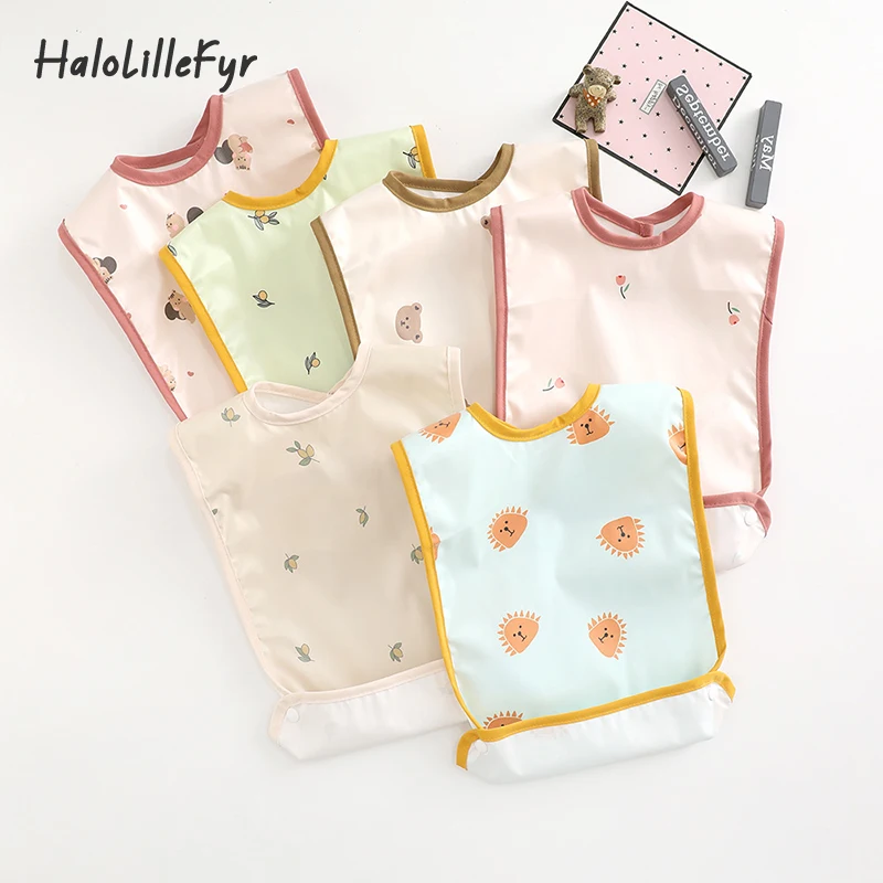 

Мягкий съедобный нагрудник для младенцев, регулируемый шарф с мультяшным рисунком животных для мальчиков и девочек, водонепроницаемый съедобный фартук для младенцев, детская ткань для заусенцев