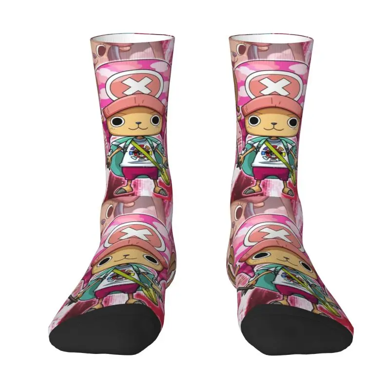 

TONY Tony Chopper Men's Crew Socks Unisex Cool Japanese Cartoon Animation Spring Summer Autumn Winter Dress Socks