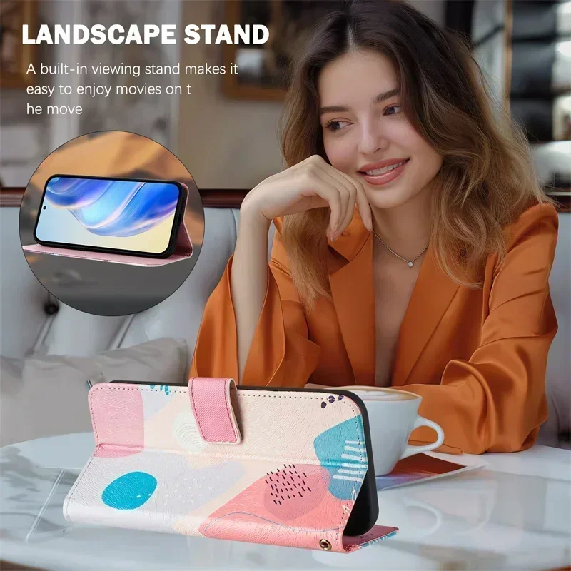 Фото Чехол Pixel 9 для Google Pixel 9 Pro XL Flip Funda Google Pixel 8a 7a 6a 8 Pro 5a 4a 5G кожаный чехол-бумажник с рисунком №5