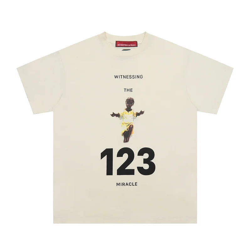 

2023 летняя стильная футболка RRR123 с принтом ангела, мужские футболки большого размера из хлопка