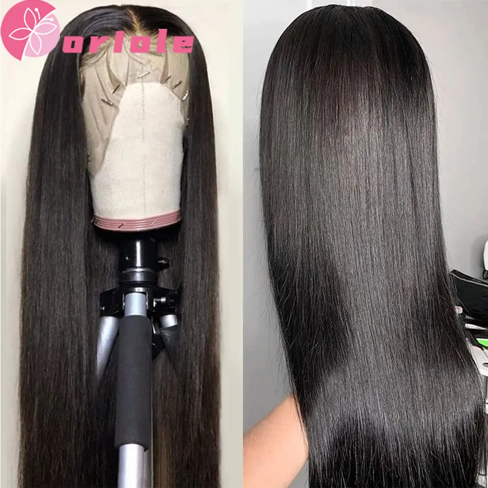 

HD Lace Frontal Wig Straight Transparent PrePlucked Bone Straight Human Hair Wigs For Women 13x4 Lace Front Human Hair Wigs