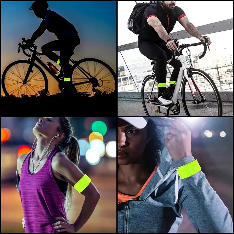Cycling Reflective Strips Fluorescent Bicycle Pants Leg Strap Night Running Fishing Safety Warning Wristband |