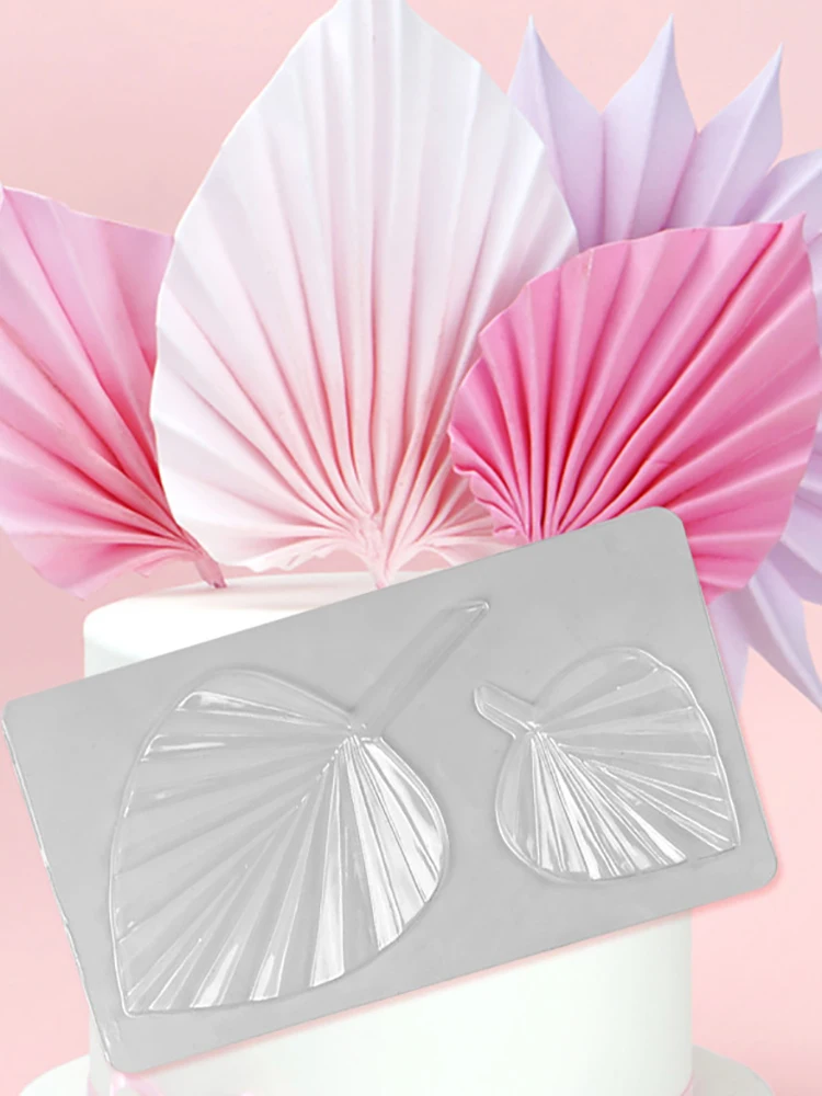 

3D Palm Spear Leaf Chocolate Mold PET Fondant Royal Cream Mould DIY Sugarcraft Cake Decorating Tools Kitchen Baking Accessories