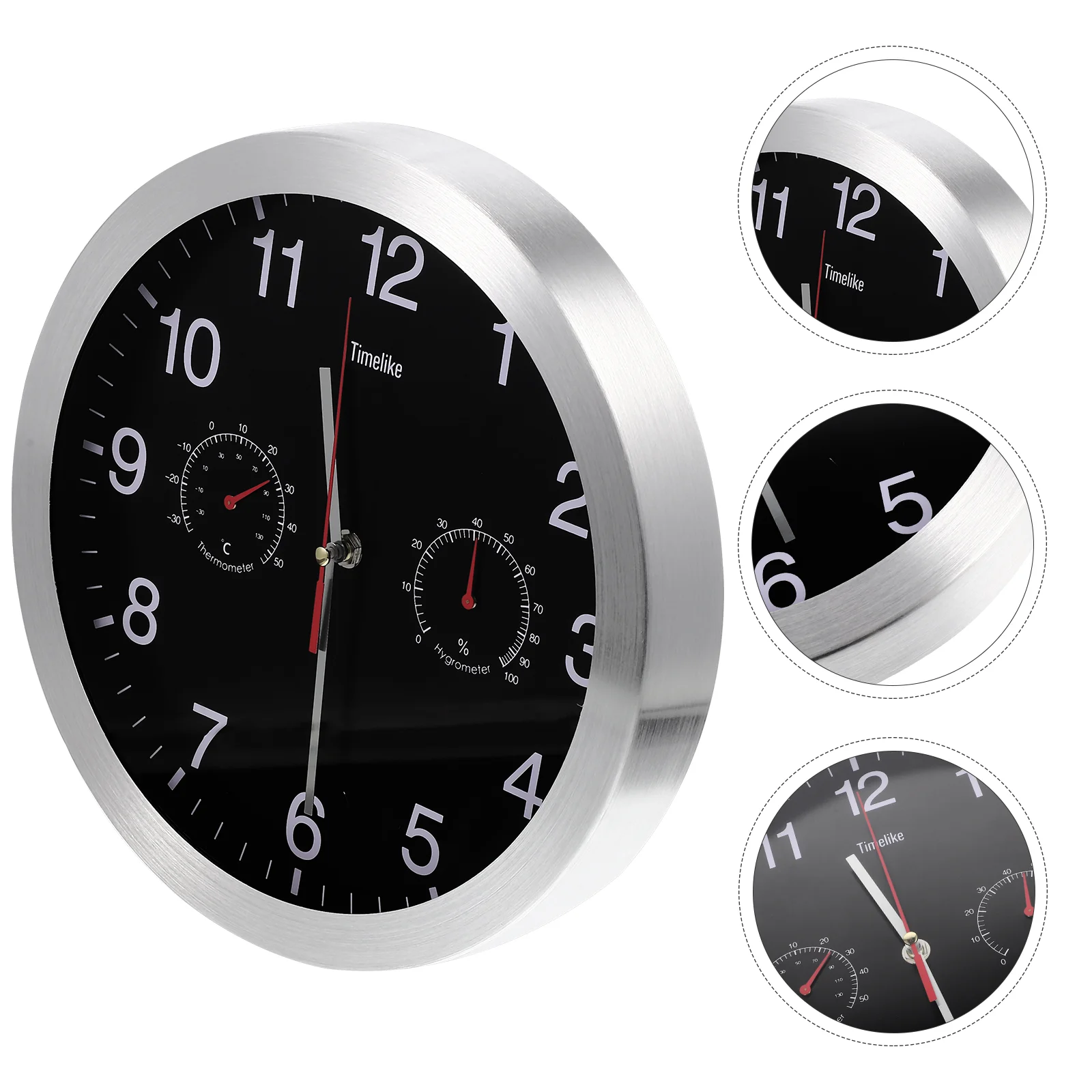 

Настенные часы, измеритель влажности, тихий подвесной температурный металлический художественный тикающий не современный домашний рабочи...