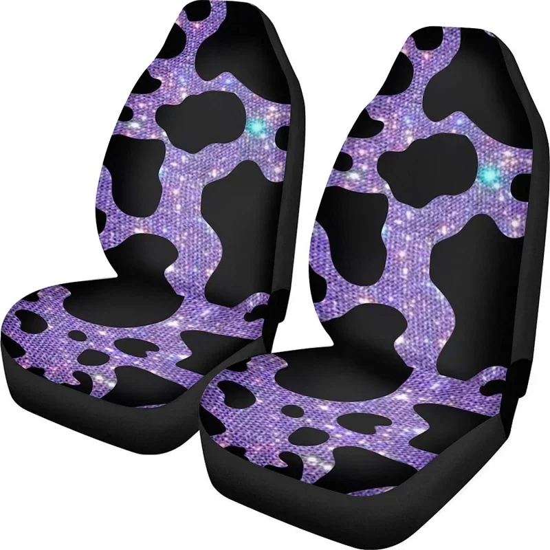 

Purple Cow Print Car Seat Covers Full Set 2 Packs Front Seats Protectors Universal Fit Most Vehicles For Women Girls Gifts