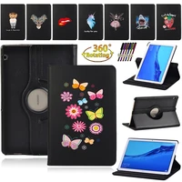 flip tablet cover cases for huawei mediapad t3 10 9 6t5 10 10 1 360 degrees rotating pu leather stand holder protective shell