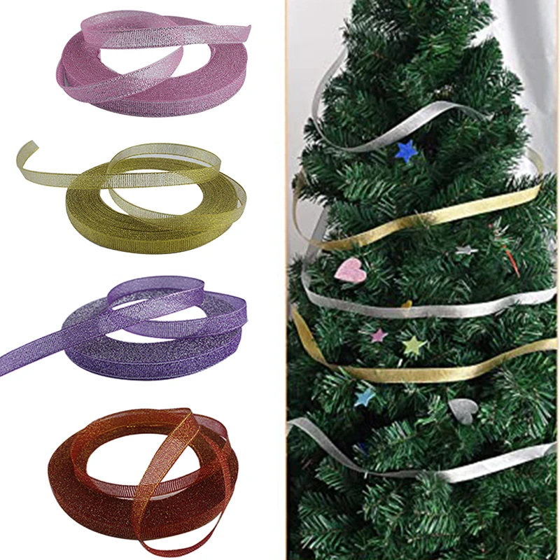 

Christmas Metallic Glitter Ribbons 2.5cm In Width For Gift Wrapping Christmas 2.5cm In Width Christmas Metallic Glitter Party Su