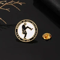 ministry of silly walks brooch metal badge lapel pin jacket jeans fashion jewelry accessories gift