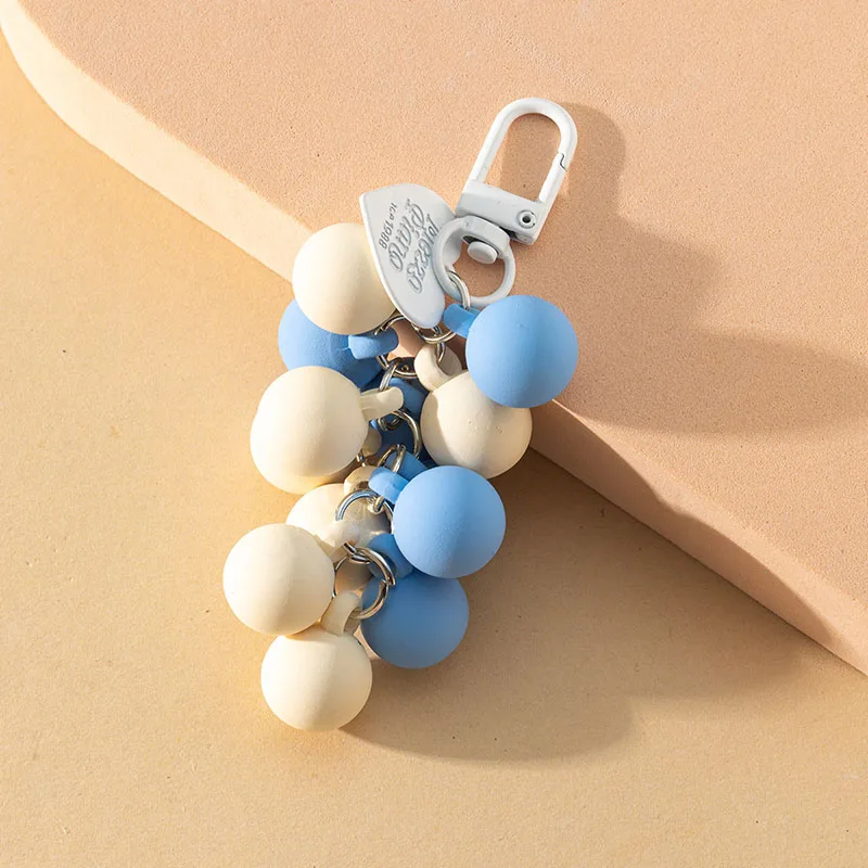 

Grape MobilePhone Pendant KeyChain for Women String Grapes Beads Phone Case Pendants Bag Book Anti-lost Lanyard Keys Accessories