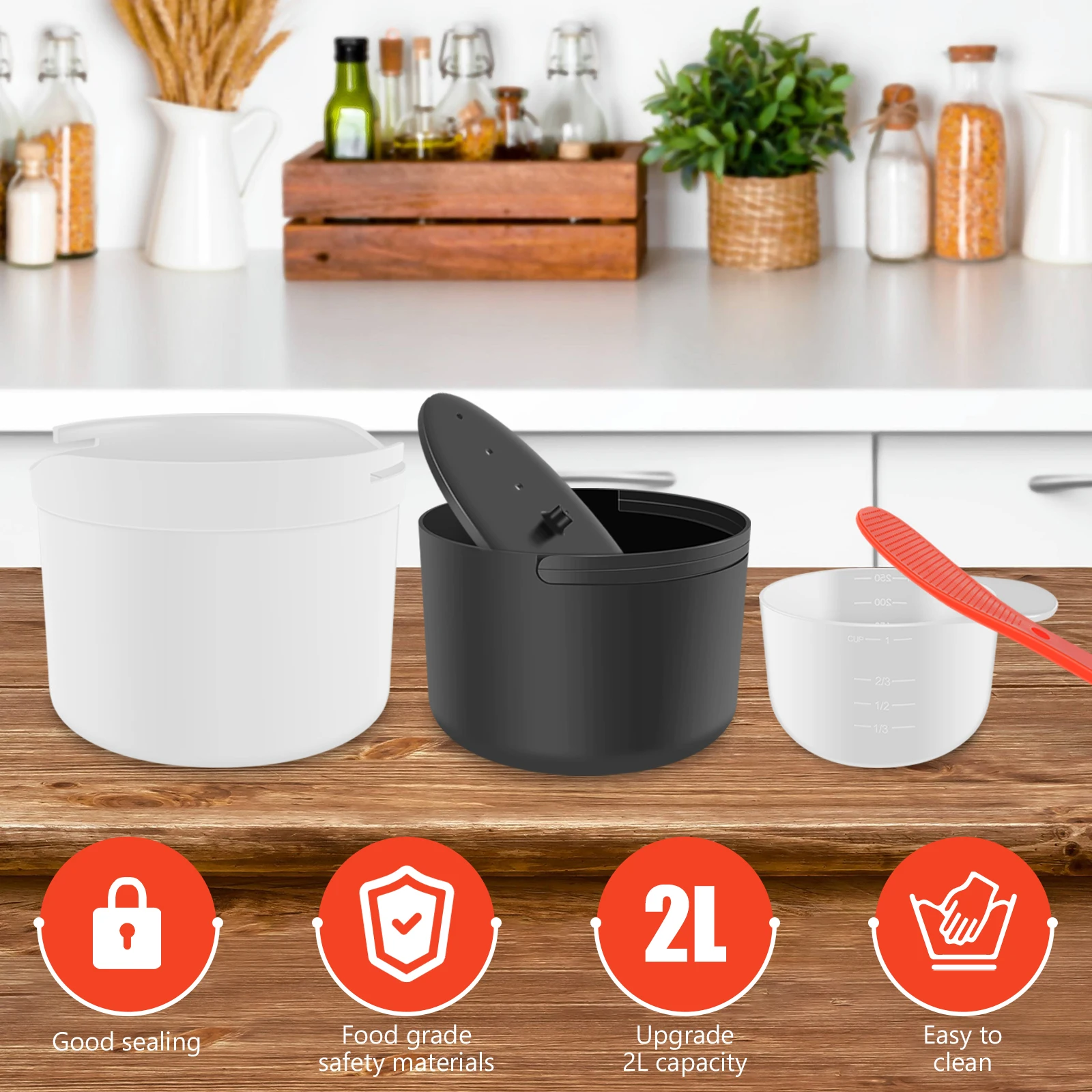 Рисоварка микроволновая 2 л термостойкая из пищевого полипропилена