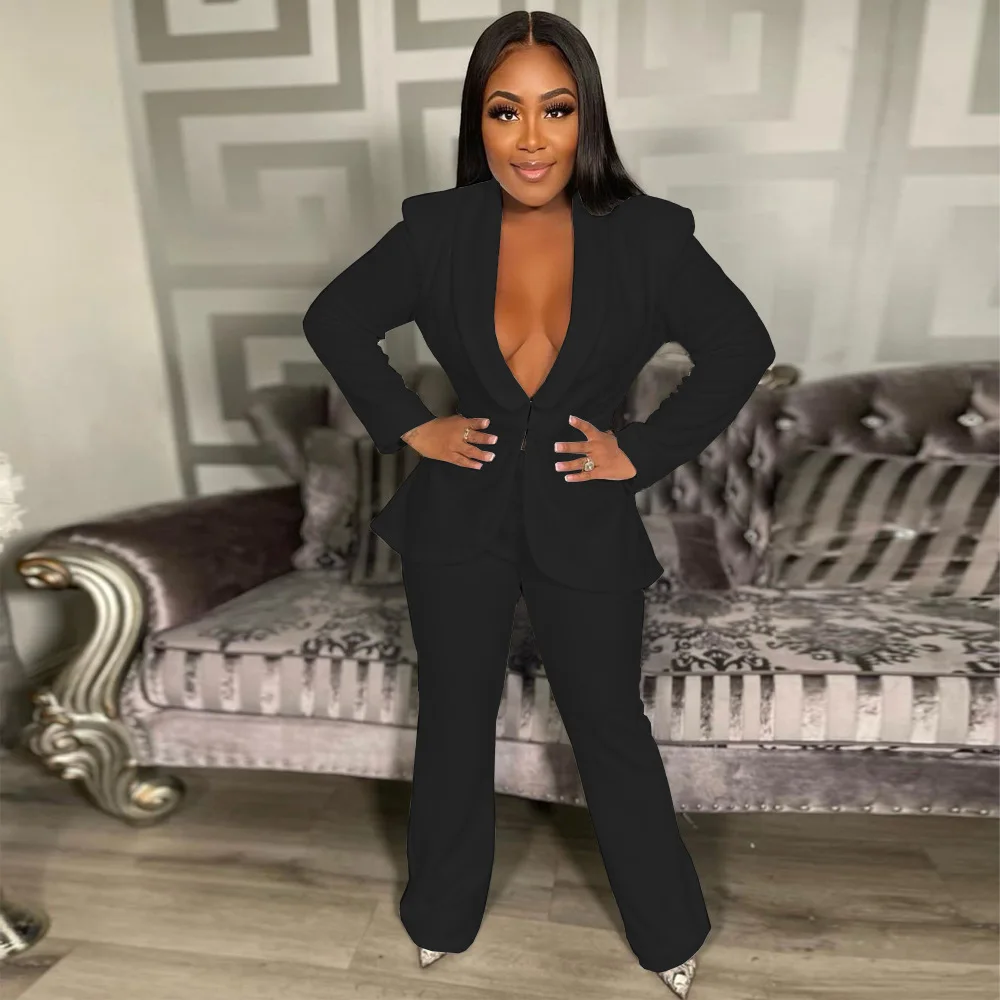 Модный женский маленький костюм пальто с длинным рукавом и отложным воротником