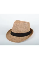 mens brown wicker fedora hat modern design restrained holiday summer sea safari sunscreen casual
