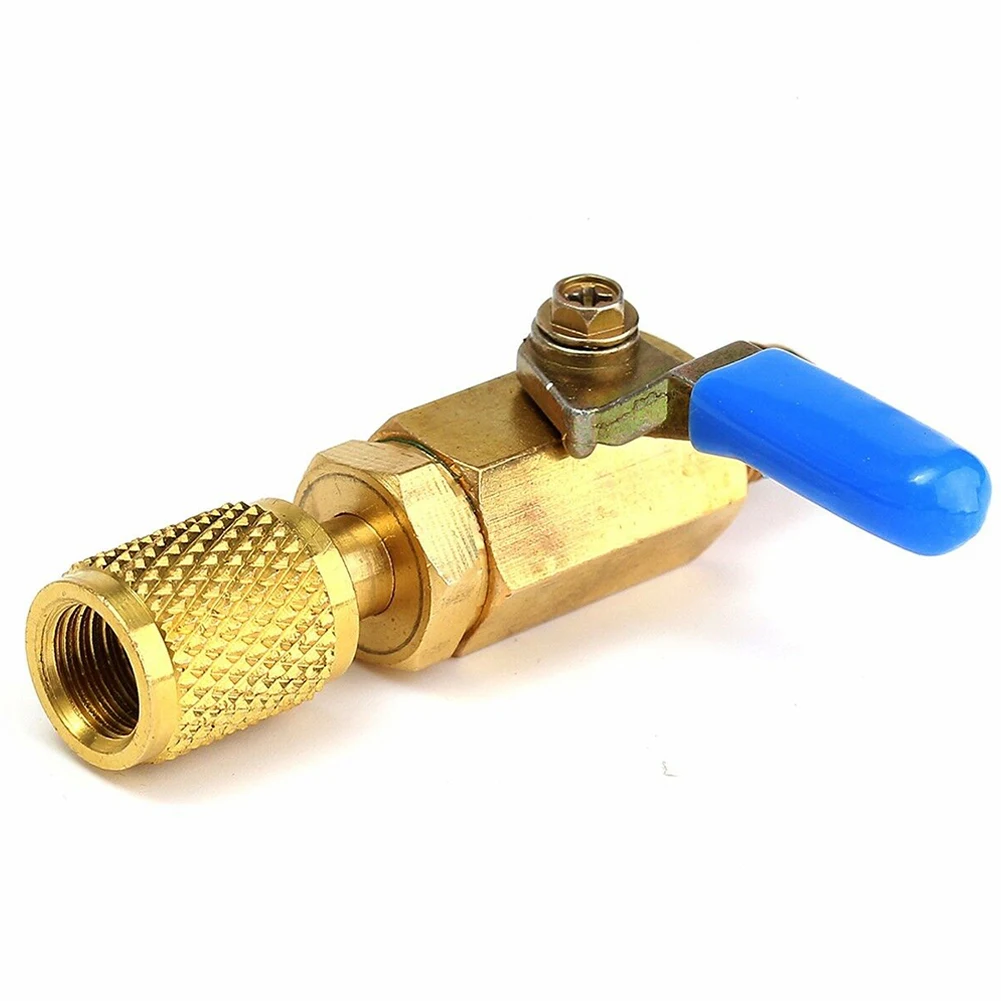 

1x Straight Ball Valve 1/4in SAE 800PSI For Car R410a AC Refrigerant Hose Industrial Tools