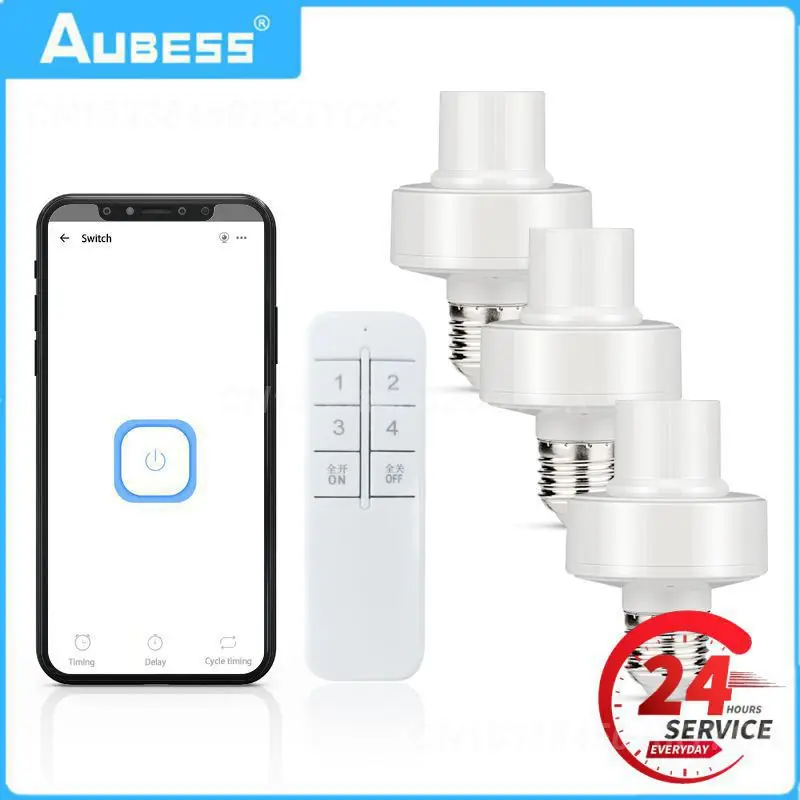 

Light Bulb Wifi Smart Light Bulb Adapter Hands-free Voice Control E27 E26 Smart Lamp Holder Smart Home Wireless 90-250v