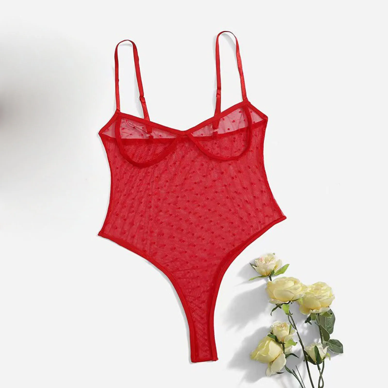 Женское Сетчатое боди с открытой спиной 1 шт. волнистое прозрачное сексуальное