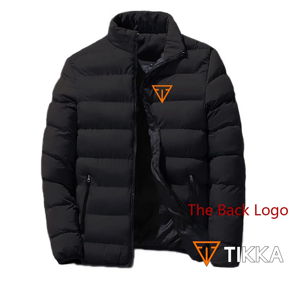 Мужская непромокаемая ветровка Tikka черная Повседневная теплая куртка на молнии с