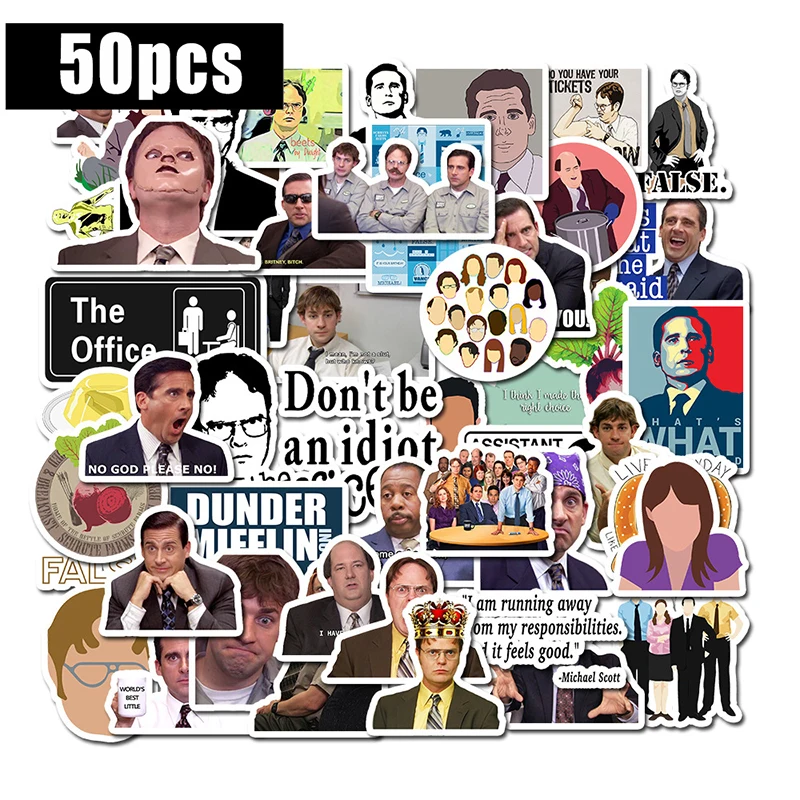 

50pcs Cartoon Classic TV Show The Office Stickers Motorcycle Notebook Computer Car DIY Children Toy Guitar Refrigerator