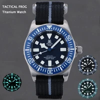 tactical frog fxd titanium diver watch 41mm blue dial sapphire nh35 automatic movement 20bar water resistant bgw 9 luminous
