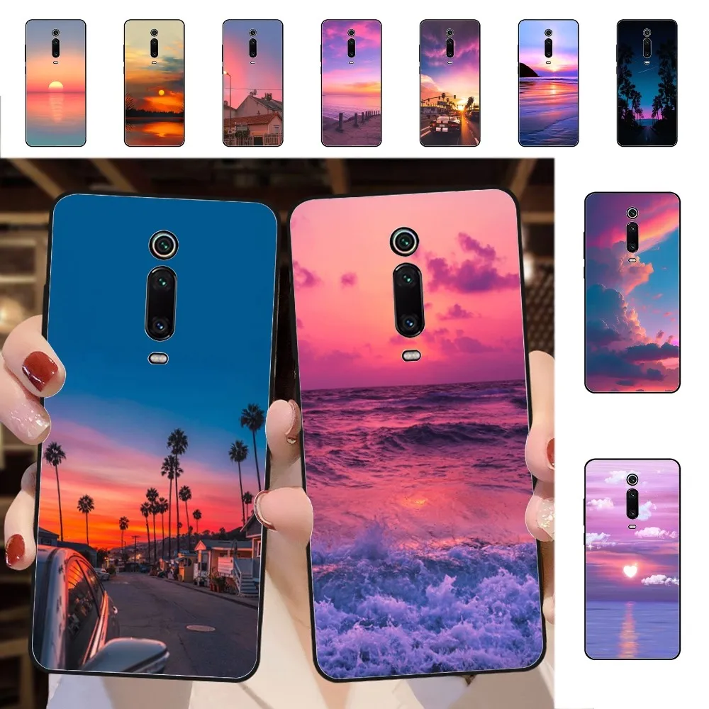 

INS Pink Cloud Sunset Phone Case For Redmi 5 6 7 8 9 10 Plus Pro 6 7 8 9 A GO K20 K30 K40 Pro Plus F3 Fundas