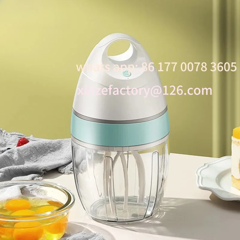 Фото Настраиваемый бытовой автоматический венчик, электрический вспениватель молока, миксер для взбитых сливок, USB перезаряжаемый пищевой блендер, беспроводной венчик №1