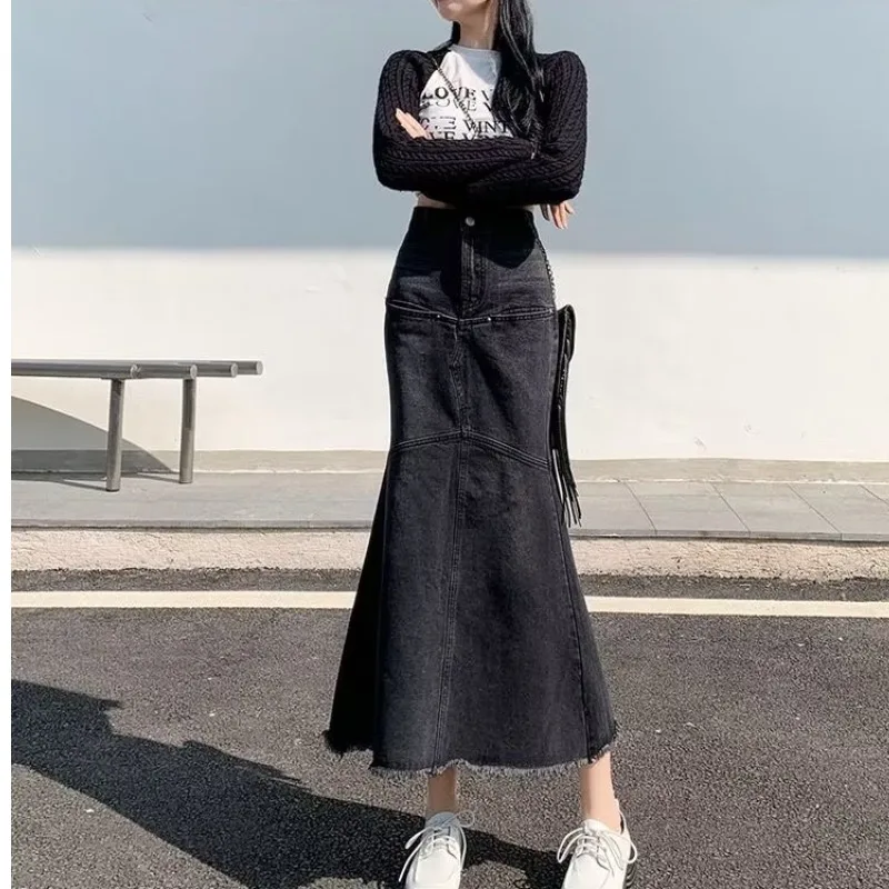 Женская повседневная однотонная юбка в корейском стиле