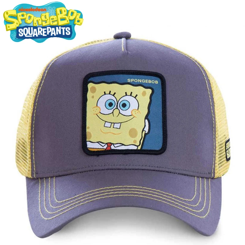 Бейсболка Губка Боб для мужчин и женщин дышащая сетчатая Кепка летняя