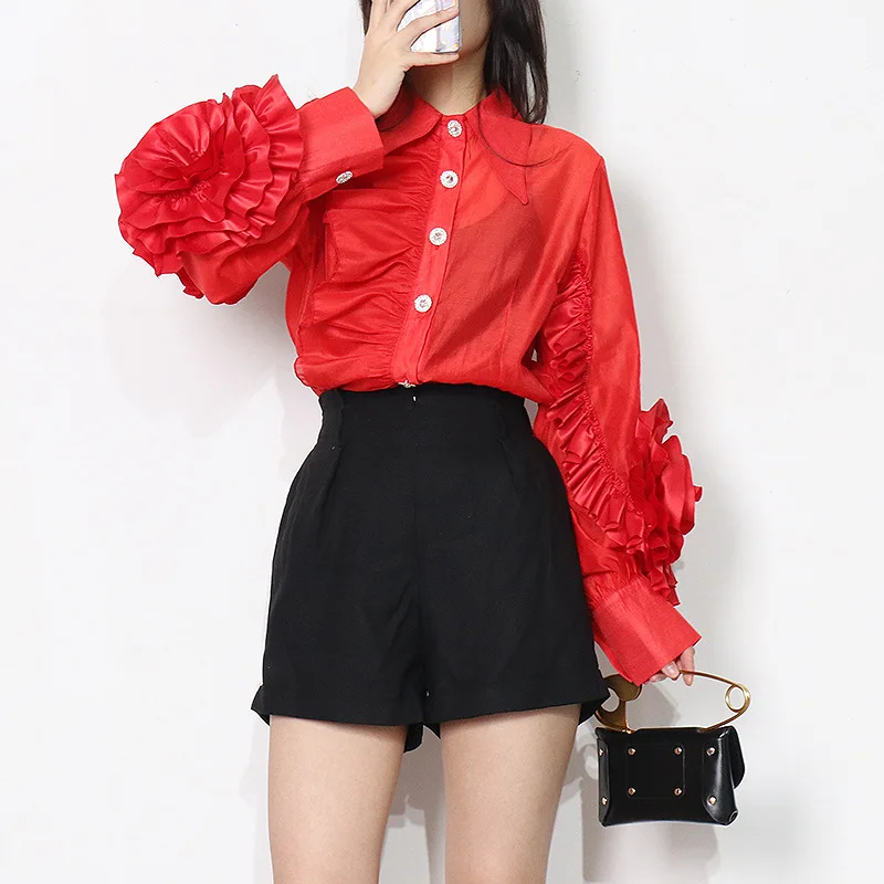 

Luxury Designer Fashion Blouses Women Elegant Shirts for Female Clothing Long Sleeve Tops Summer 2022 Korean Tunics Office Wear