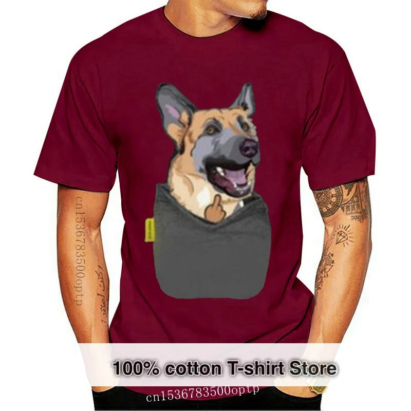 

2018 Подарочная футболка на день парня, Мужская футболка с карманом немецкой овчарки фу, Летние Удобные Хлопковые футболки