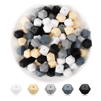100 pieces hexagonal silicone beads diy necklace bracelet bead kit beads 14mm polygonal silicone bead